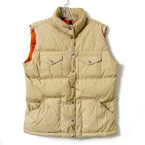 VTG The North Face Tan Puffer Vest Down 70s 80s Brown Label TNF Nuptse Wms L